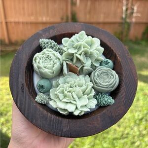 Green Floral Candle Holder/Home Decor/Gift